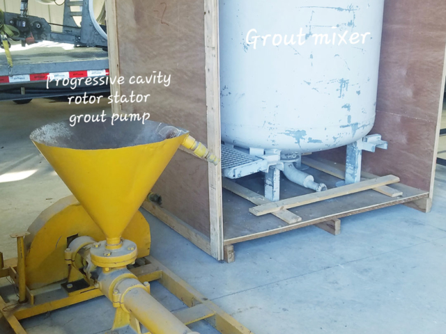 Grout Scouts - Progressive cavity rotor stator grout pump. Grout mixer